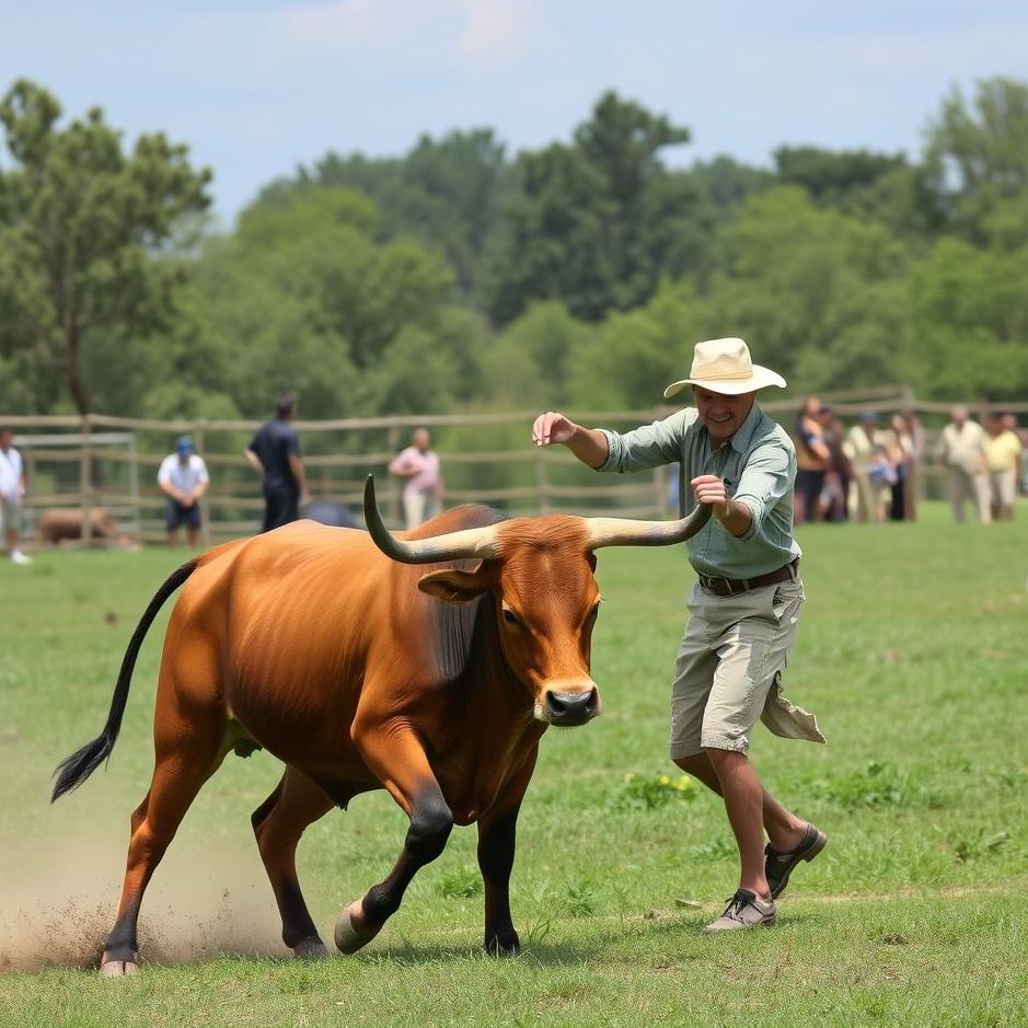 Dream : Playing with a bull 