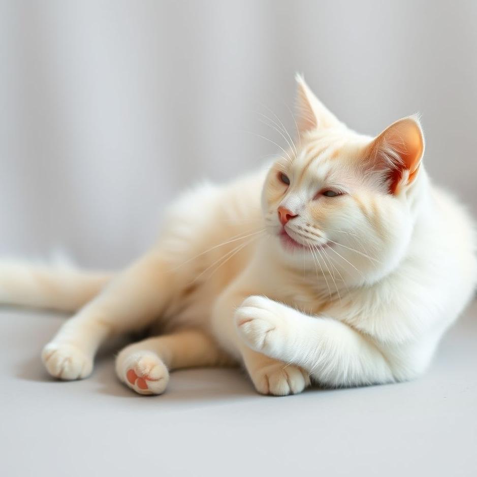 Dream : Playing with a white cat 