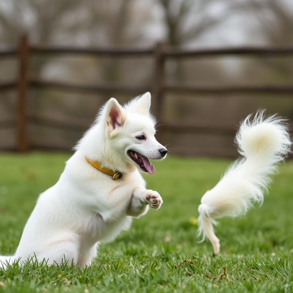 Dream : Playing with a white dog 