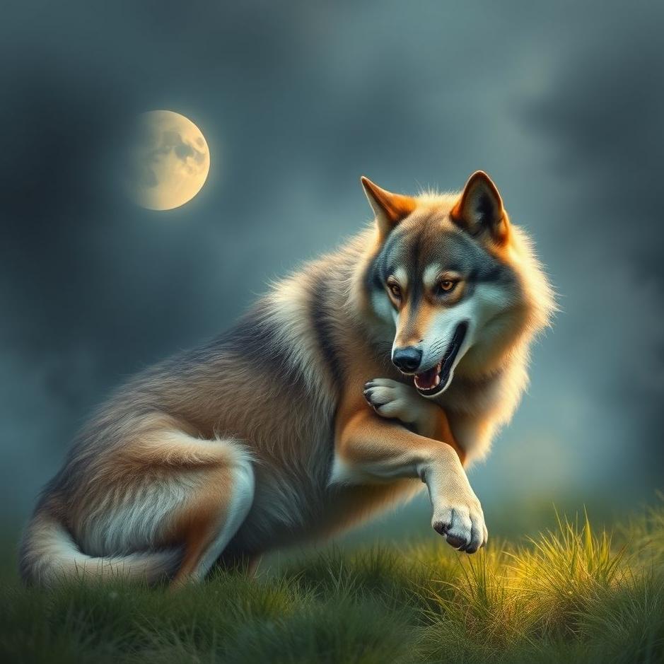 Dream : Playing with a wolf dog in a dream