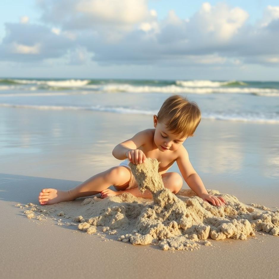 Dream : Playing with sand on the beach in a dream