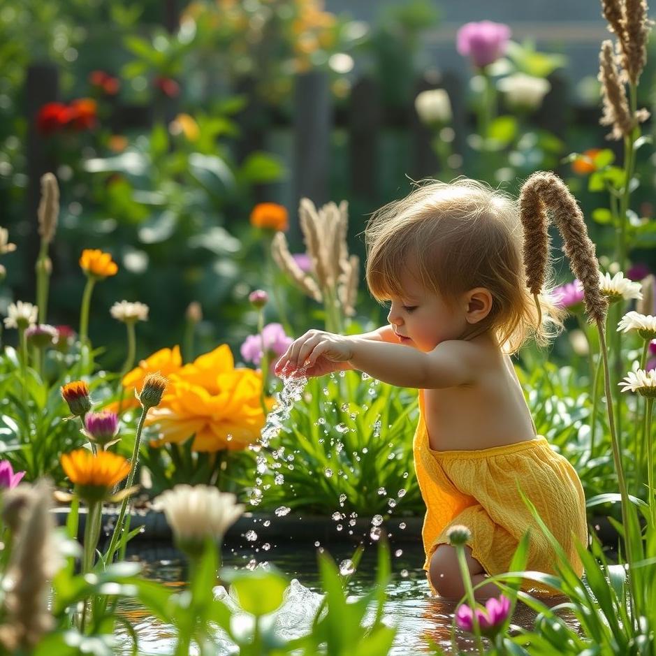 Dream : Playing with water in the garden in the dream