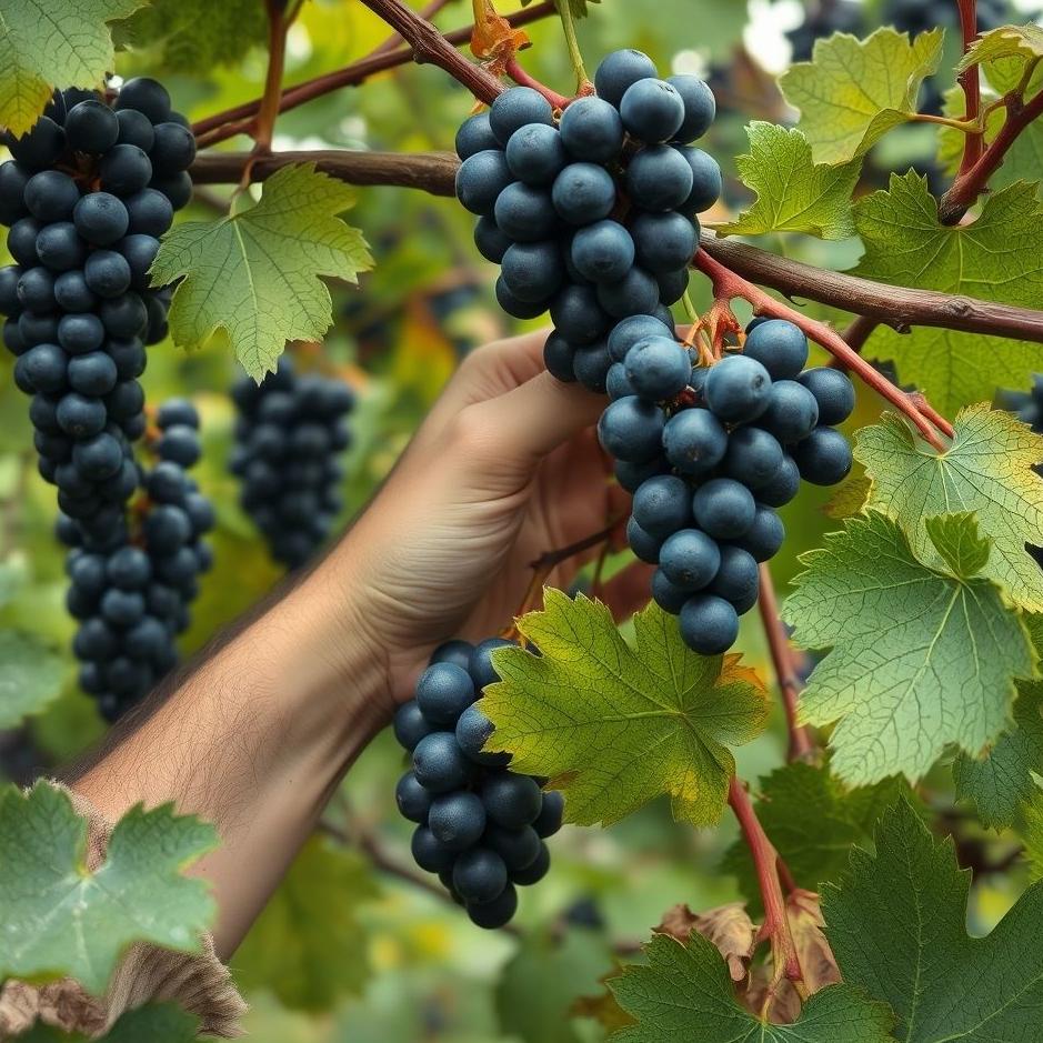 Dream : Plucking black grapes in a dream