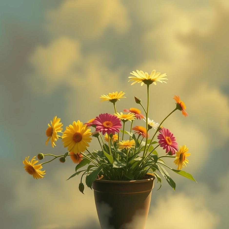 Dream : Plucking flowers from a pot in a dream