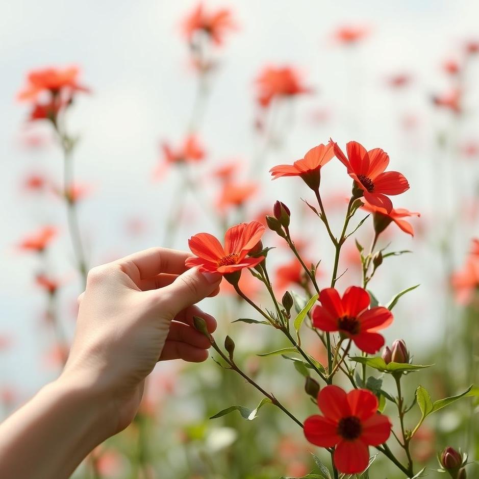 Dream : Plucking red flowers in a dream