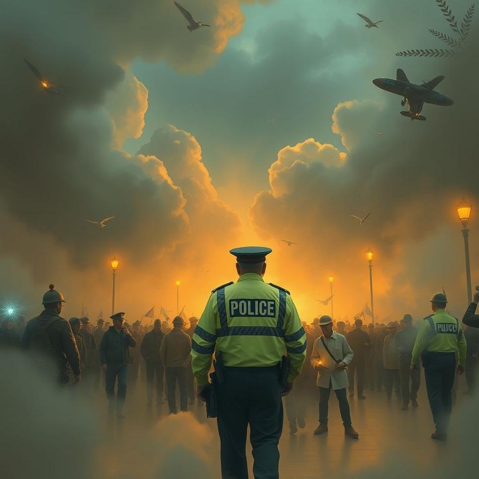 Dream : Policeman and a crowd in a dream