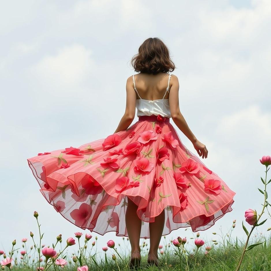 Dream : Pomegranate flower skirt in a dream