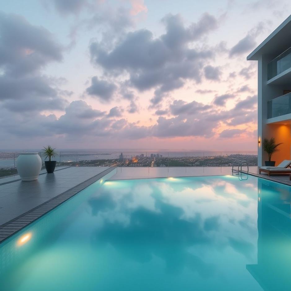 Dream : Pool in a hotel in a dream