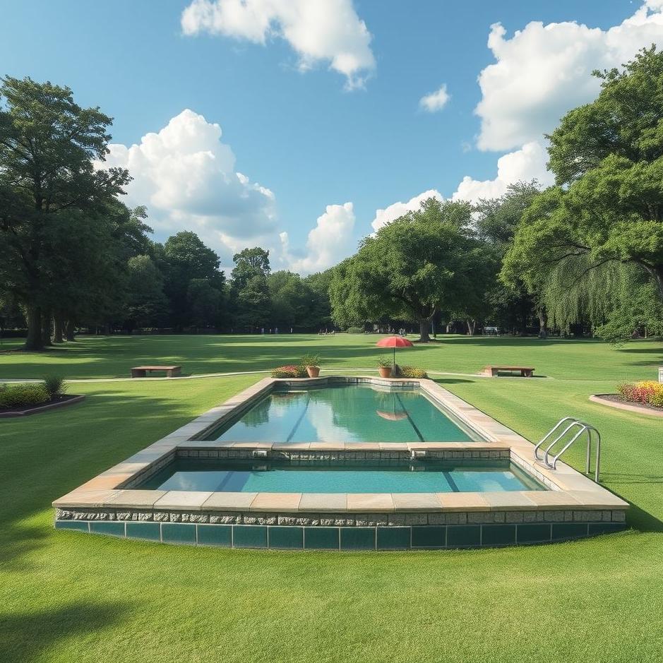 Dream : Pool in a park in a dream