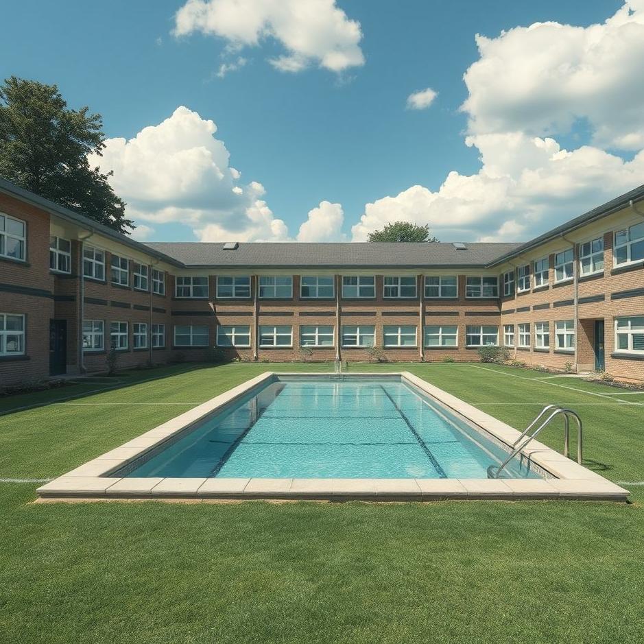 Dream : Pool in a schoolyard in a dream