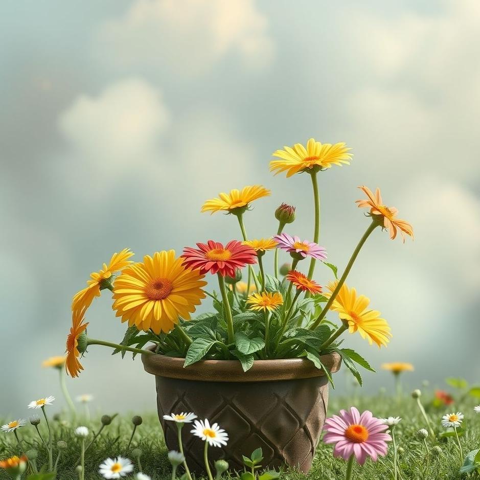 Dream : Pot and flowers in a dream