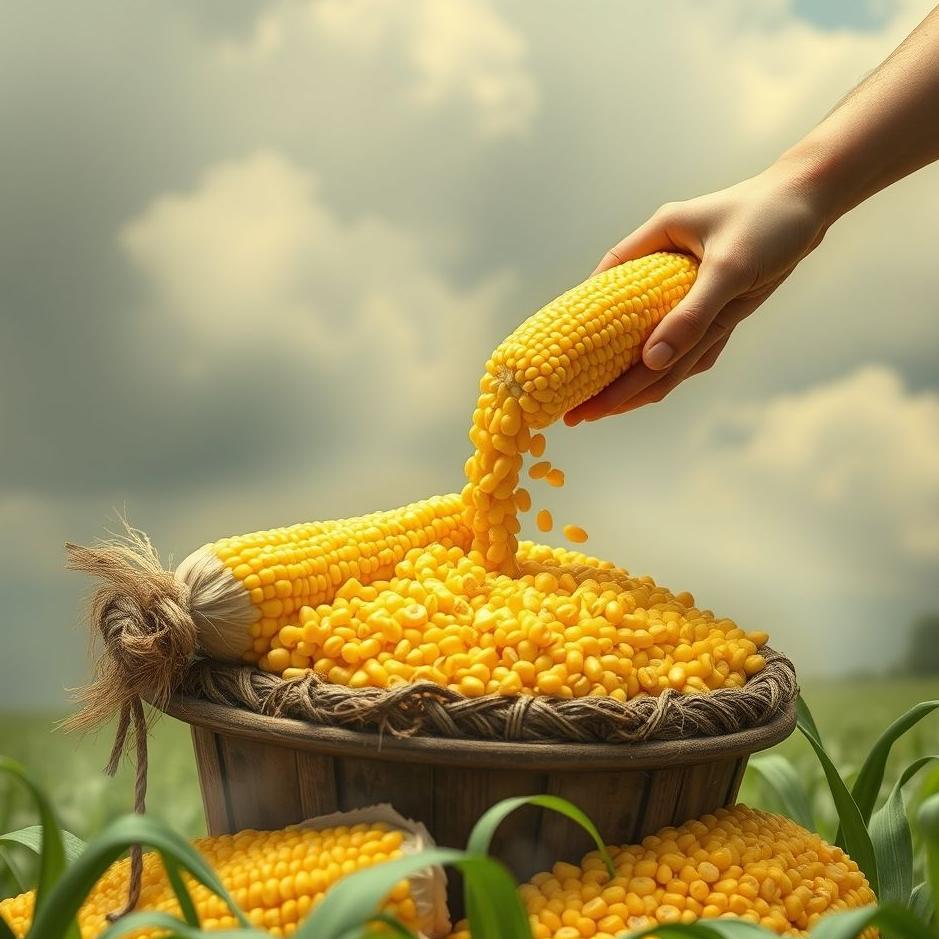 Dream : Pouring corn in a dream