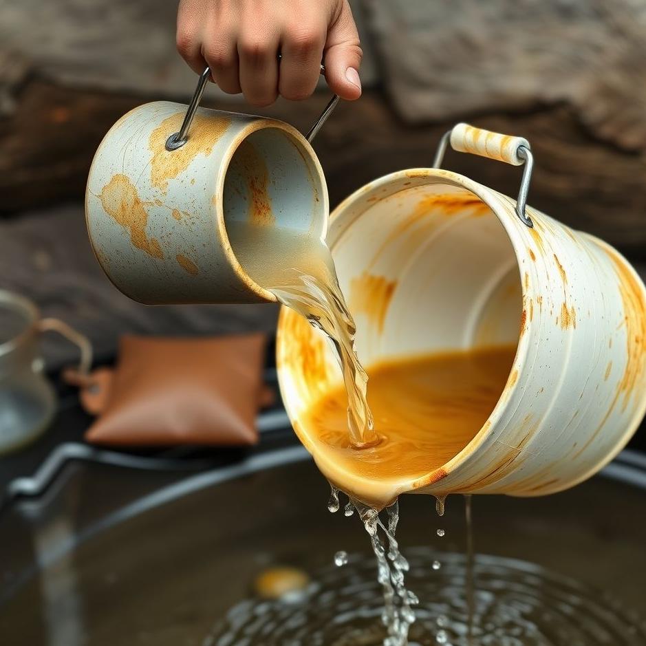 Dream : Pouring dirty water with a bucket