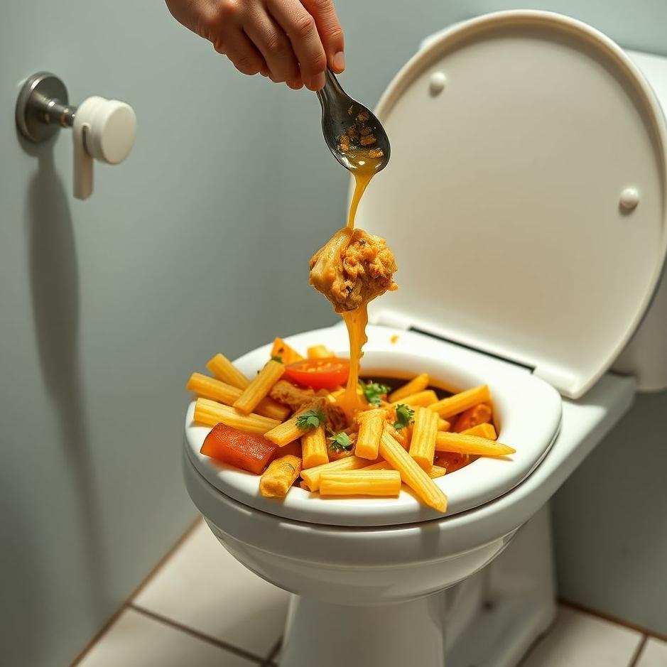 Dream : Pouring food into the toilet