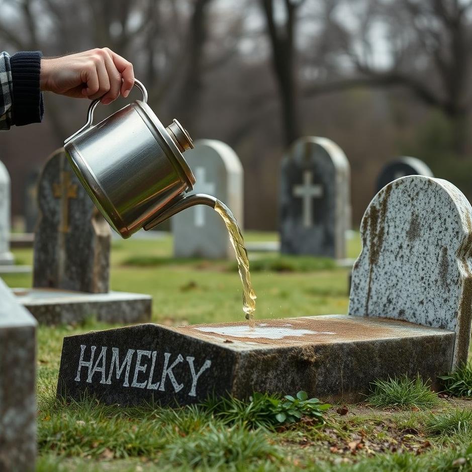 Dream : Pouring hot water on a grave