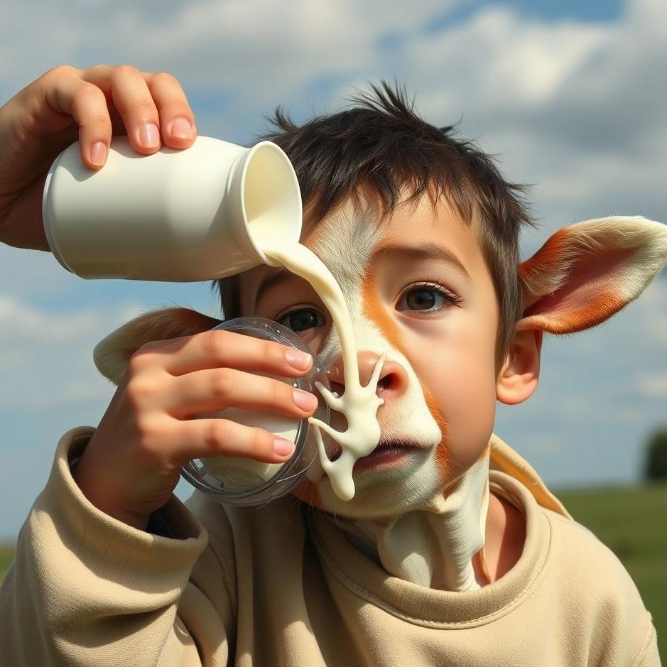 Dream : Pouring milk into the eyes