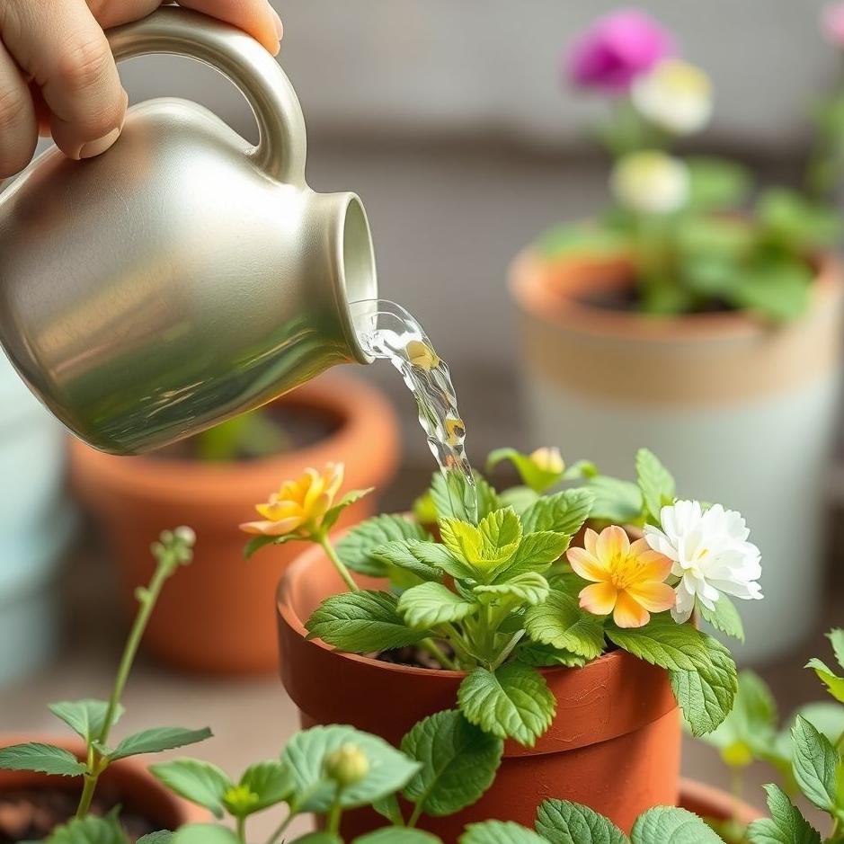 Dream : Pouring water into a flower pot