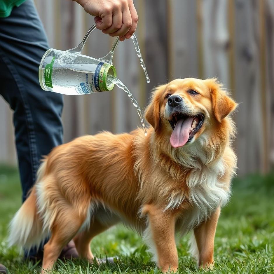 Dream : Pouring water on a dog