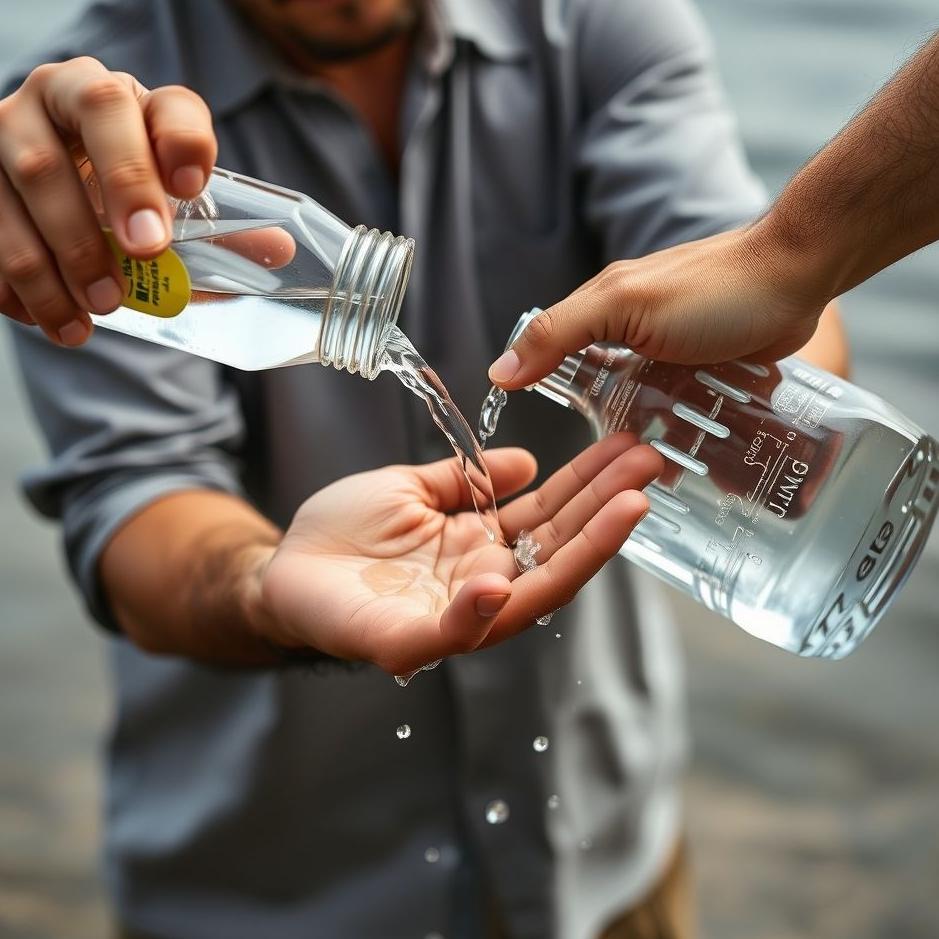 Dream : Pouring water on a man's hand 