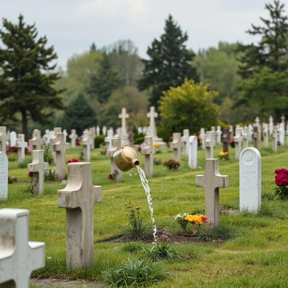 Dream : Pouring water on cemeteries