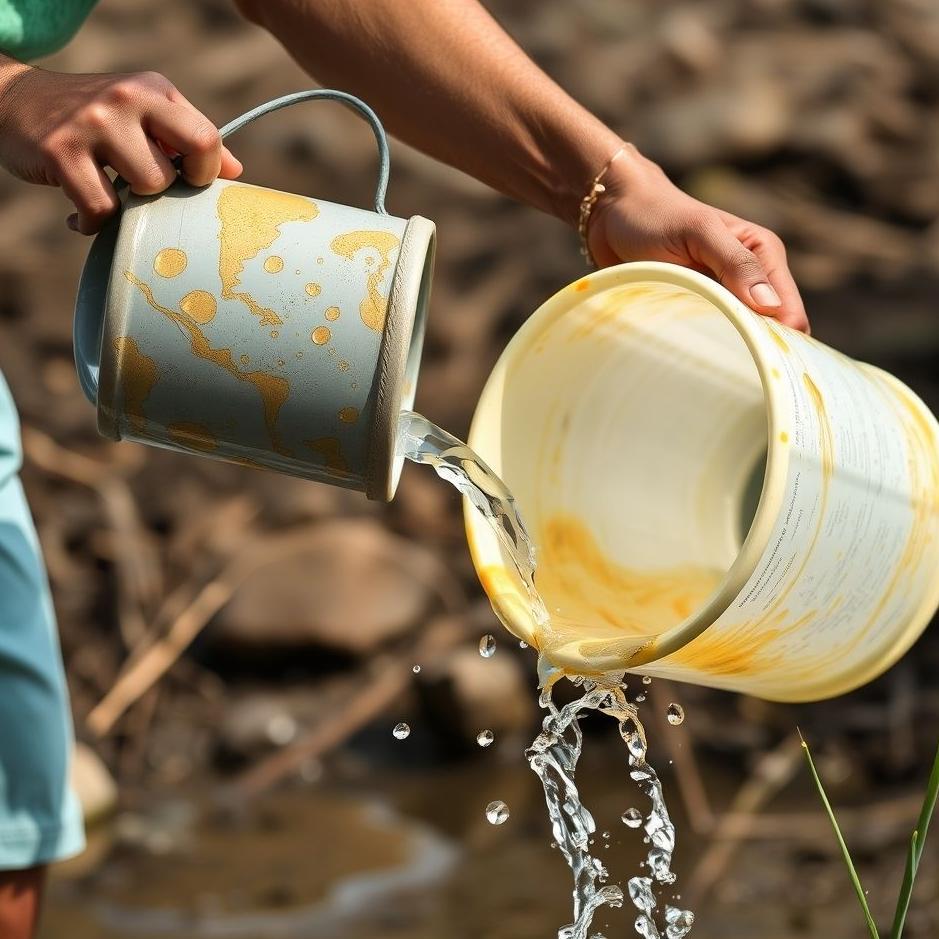 Dream : Pouring water with a bucket