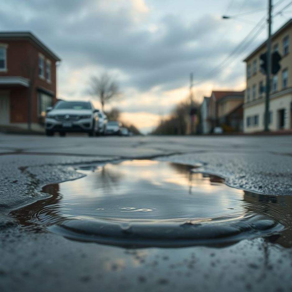 Dream : Puddle of water on the street in a dream