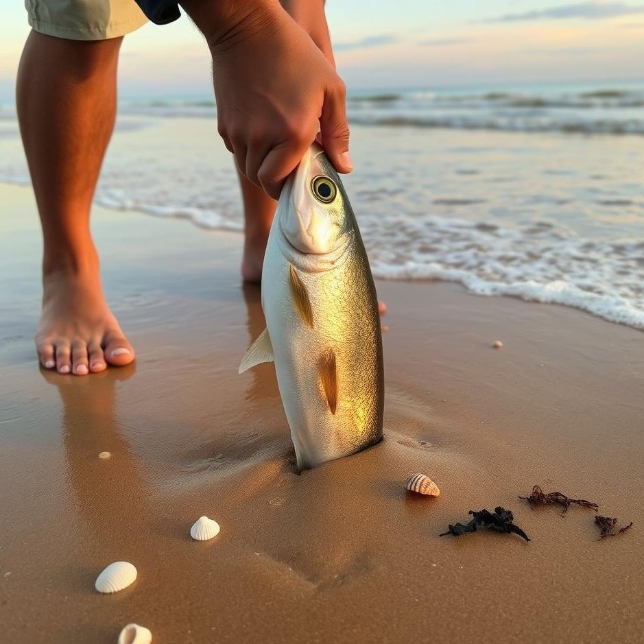 Dream : Pulling a fish out of sand