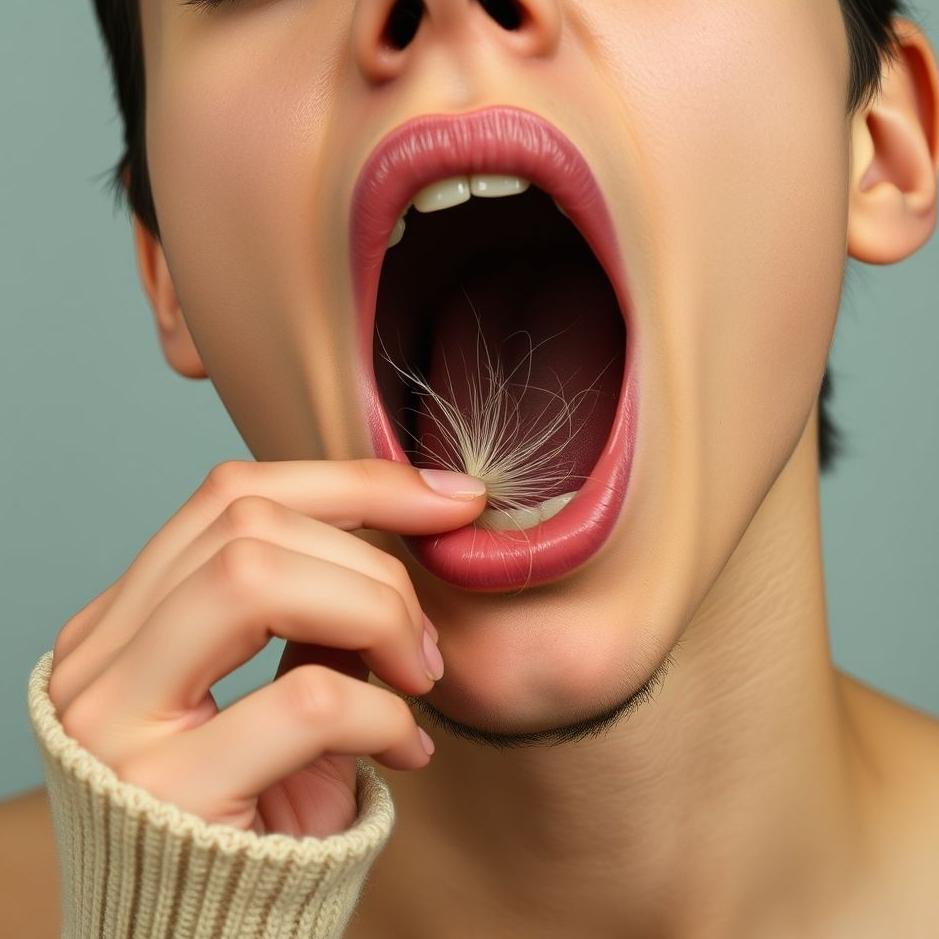 Dream : Pulling a hair out of your throat 