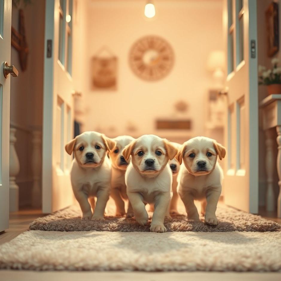 Dream : Puppies entering the house in a dream