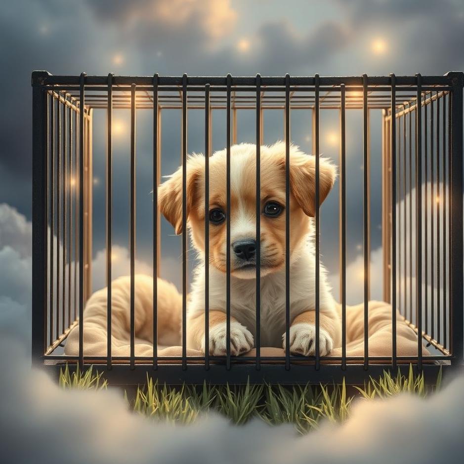 Dream : Puppy in a cage in a dream