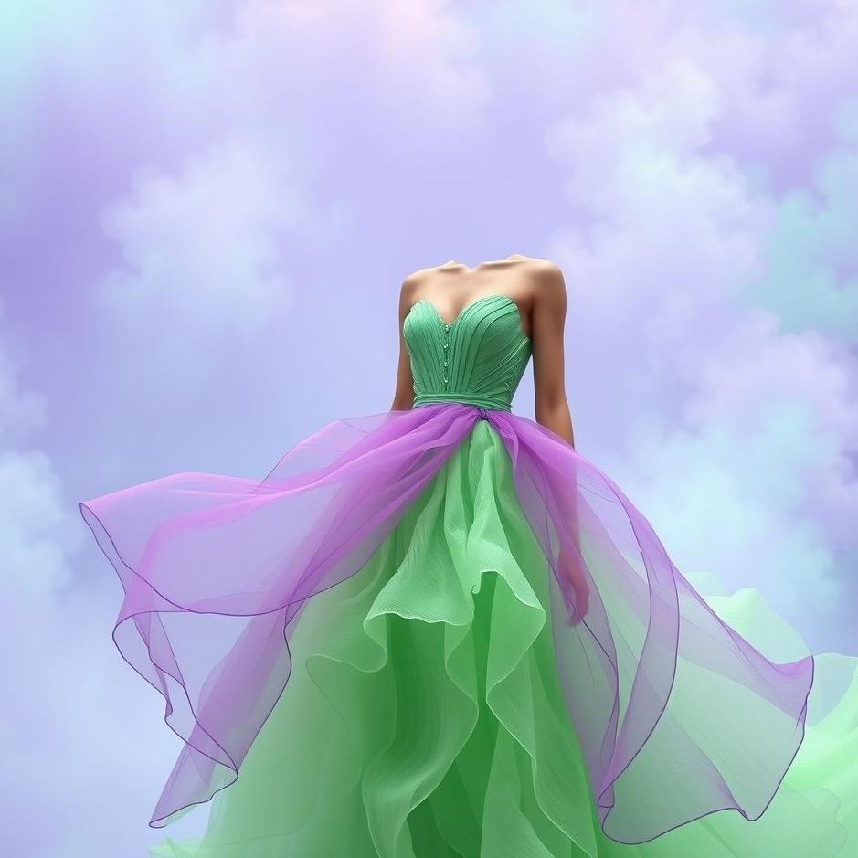 Dream : Purple and green dress in a dream