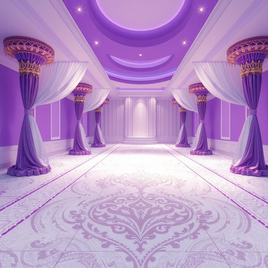 Dream : Purple and white carpet in a dream