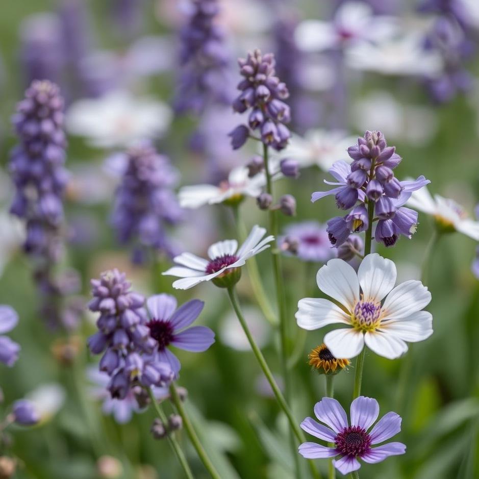 Dream : Purple and white flowers in a dream