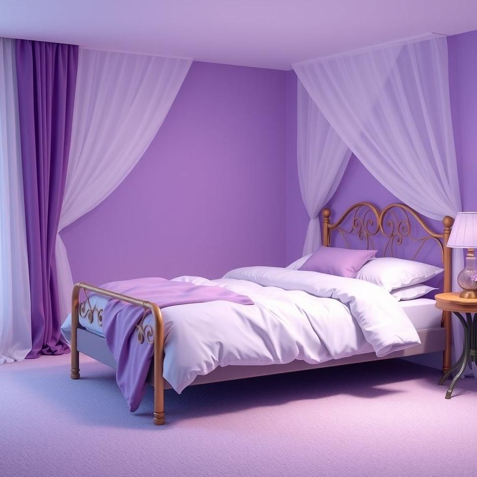 Dream : Purple bed in a dream