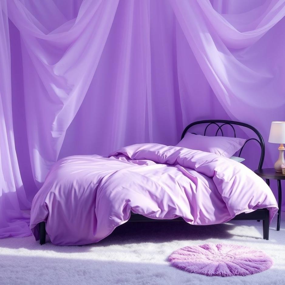 Dream : Purple bedspread in a dream