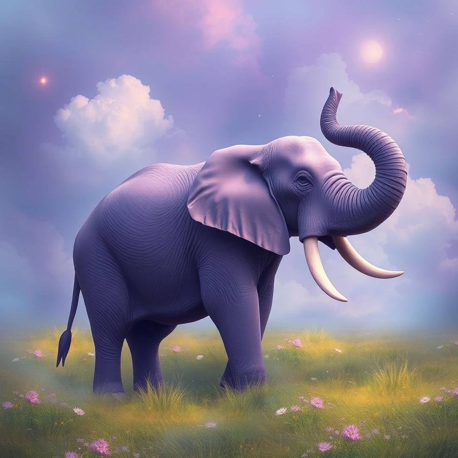 Dream : Purple elephant in a dream