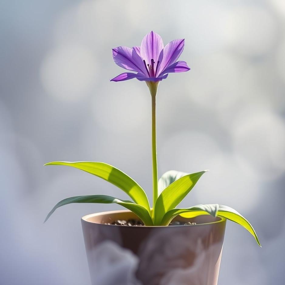 Dream : Purple flower in a pot in a dream