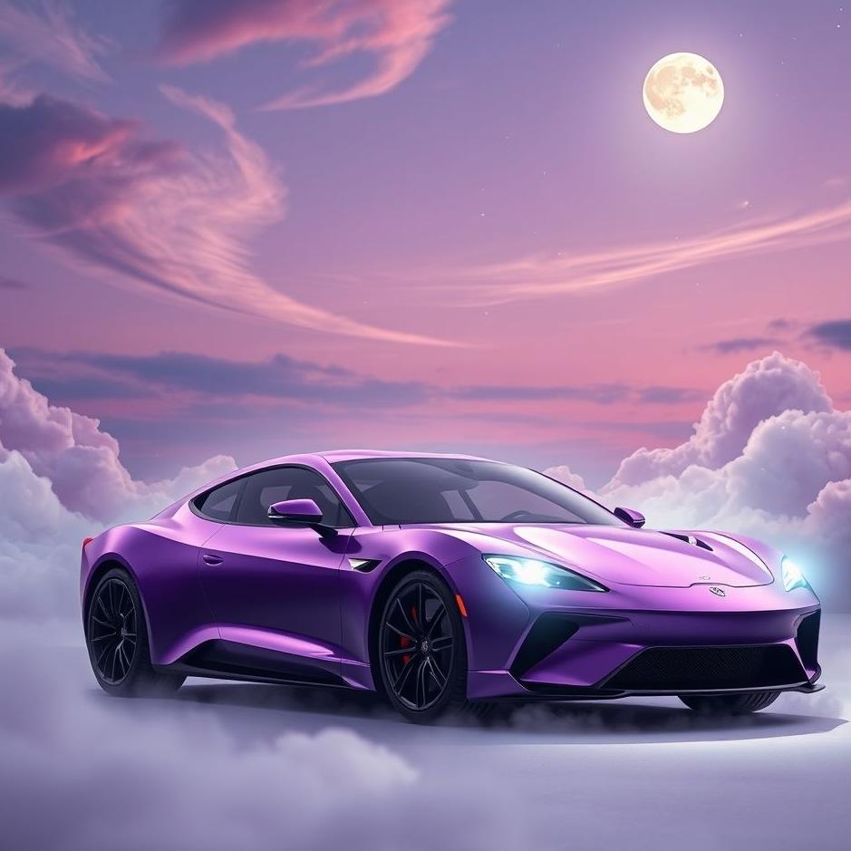 Dream : Purple luxury car in a dream