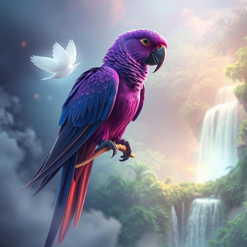 Dream : Purple parrot in a dream