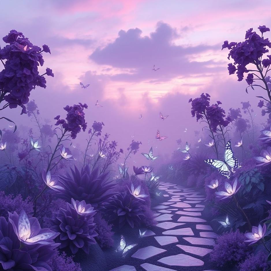 Dream : Purple violet garden in a dream