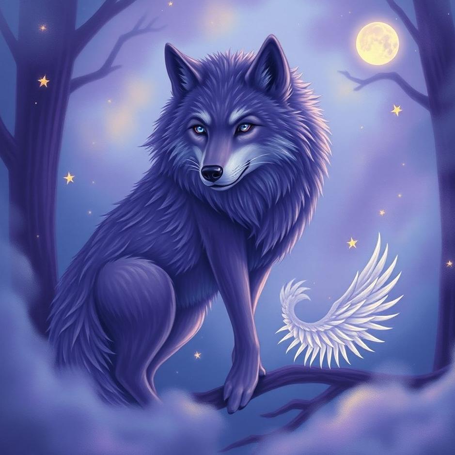 Dream : Purple wolf in a dream