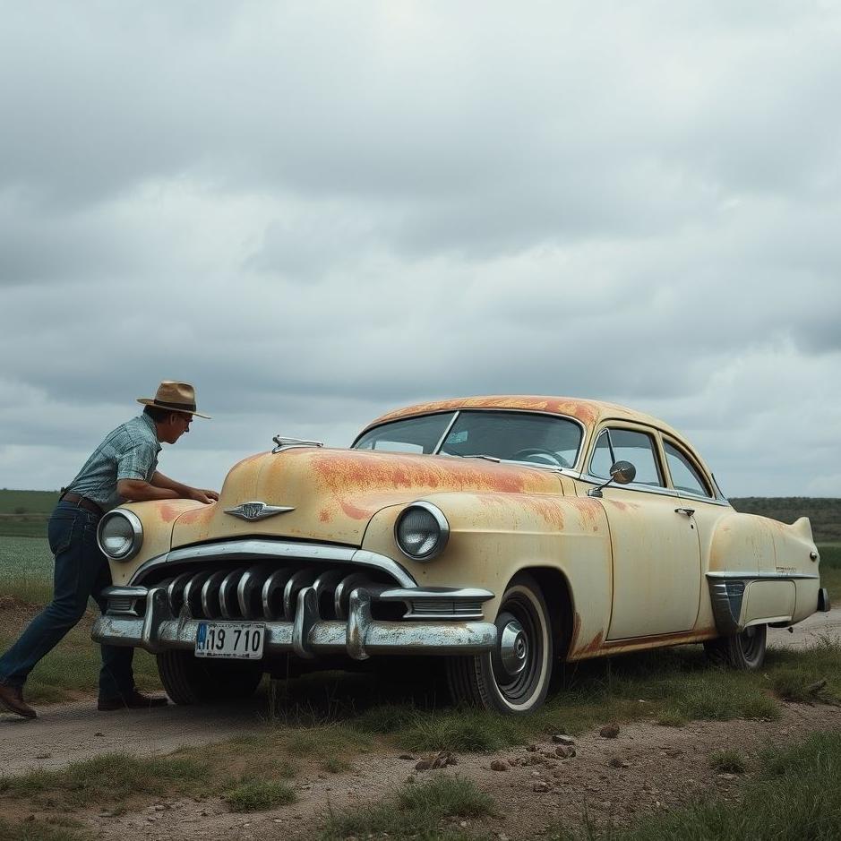 Dream : Pushing an old car in a dream