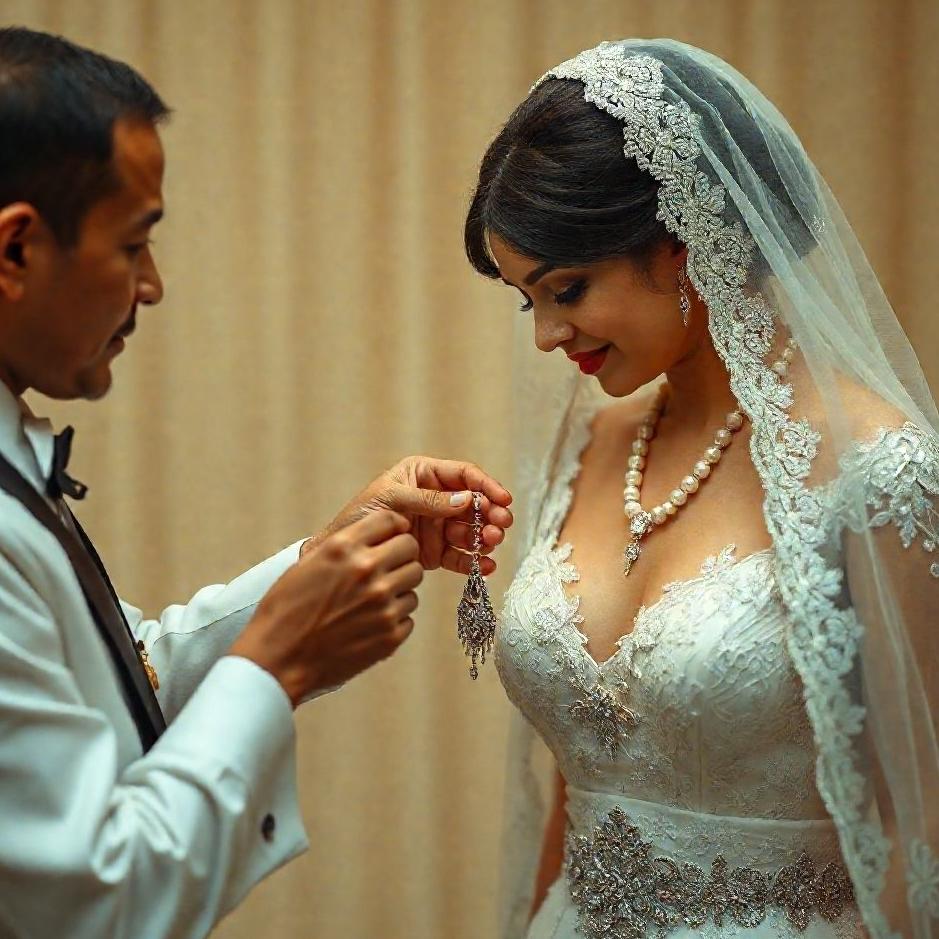 Dream : Putting a necklace on the bride in a dream