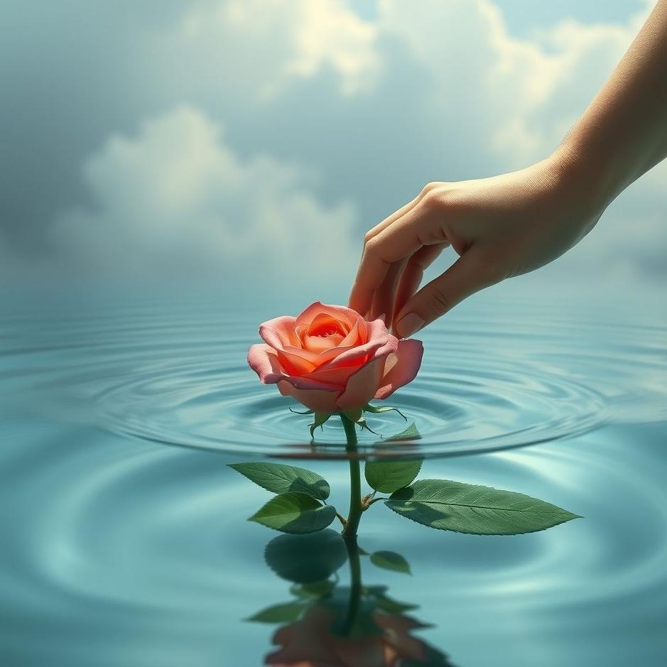 Dream : Putting a rose into water in a dream