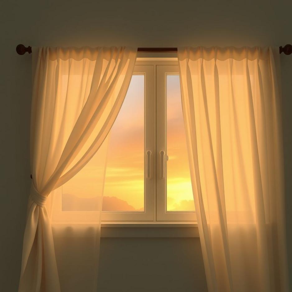 Dream : Putting curtains on the window in a dream