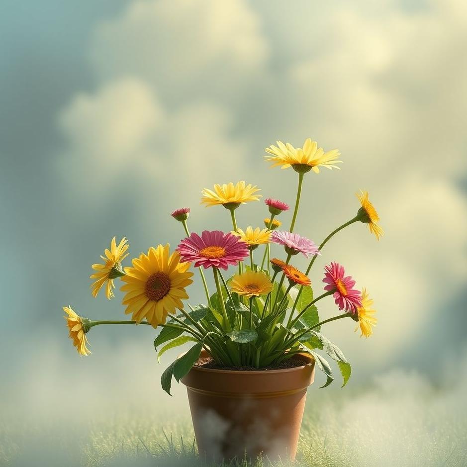 Dream : Putting flowers in a pot in a dream