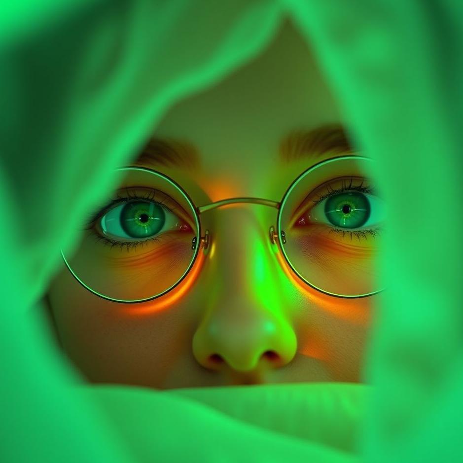 Dream : Putting green lenses on your eyes in a dream