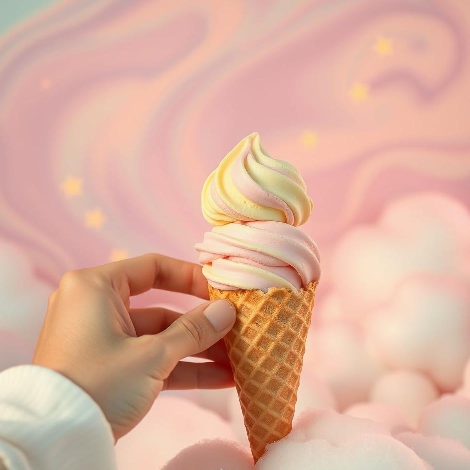 Dream : Putting ice cream on a cone in a dream