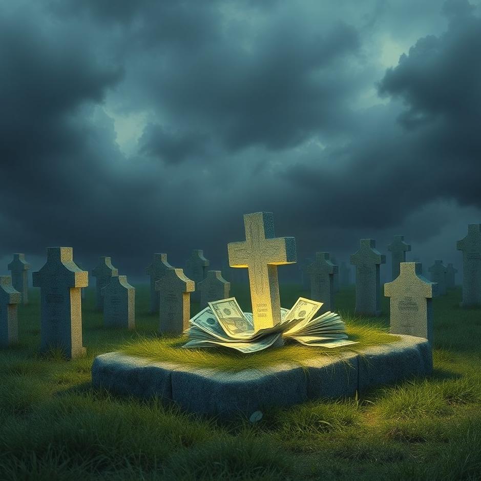 Dream : Putting money in a grave in a dream