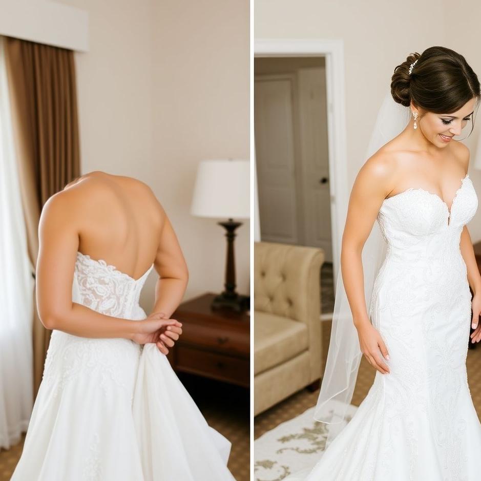 Dream : Putting on and taking off a wedding dress